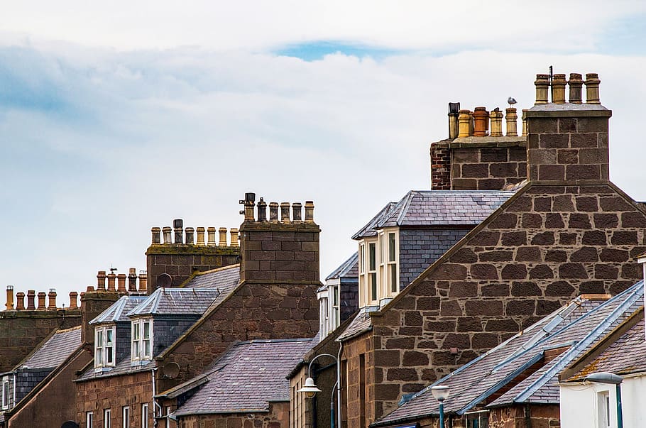 landscape photography of houses, homes, building, roofs, architecture HD wallpaper