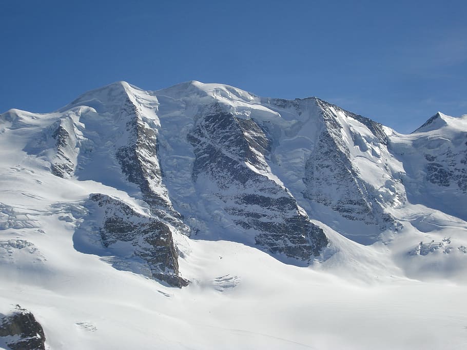 mountains, alpine, piz palu, st moritz, engadin, pontresina, HD wallpaper