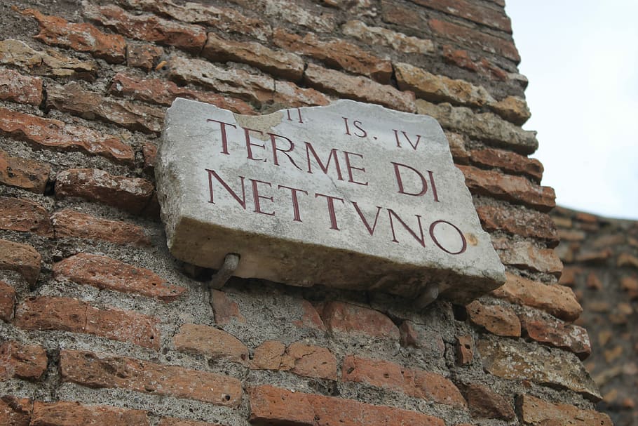 ostia, italy, history, communication, text, wall, brick, western script HD wallpaper