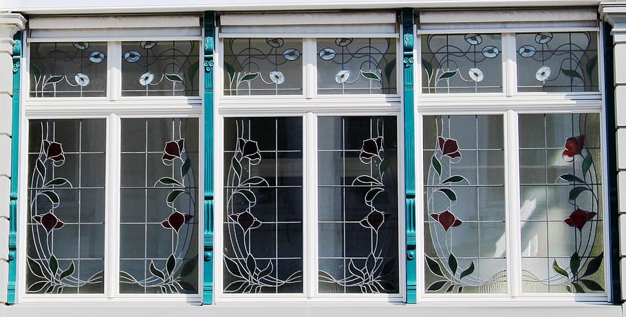 building, art nouveau, window, glass, decorated, window sprouted HD wallpaper