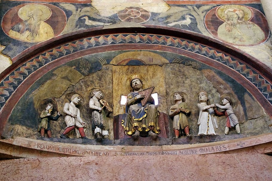 parma, baptistery, bezel, high relief, king david, italy, emilia romagna, HD wallpaper