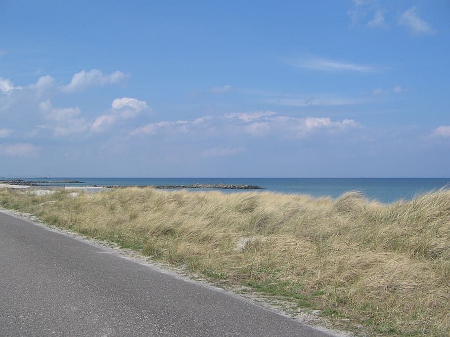 baltic sea, dune, beach, sky, water, tranquility, beauty in nature HD wallpaper
