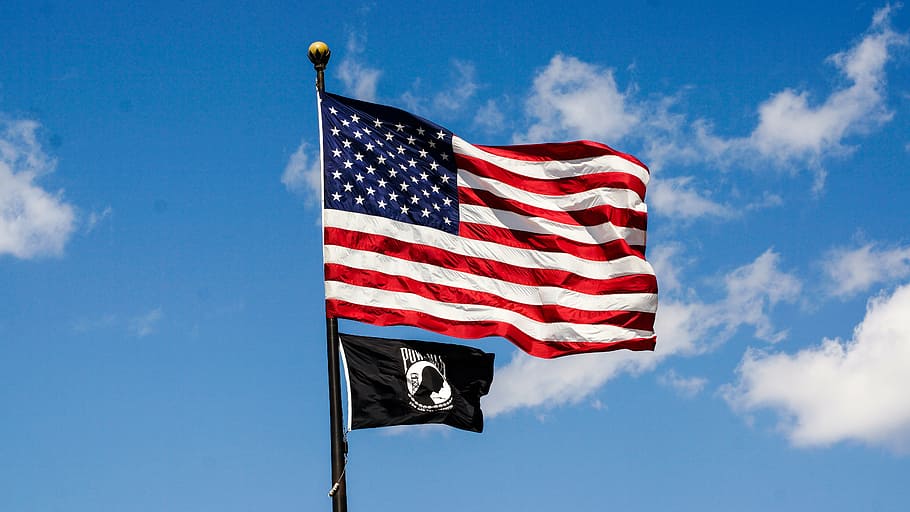 photo of U.S. America Flag on pole during daytime, pow, usa, mia