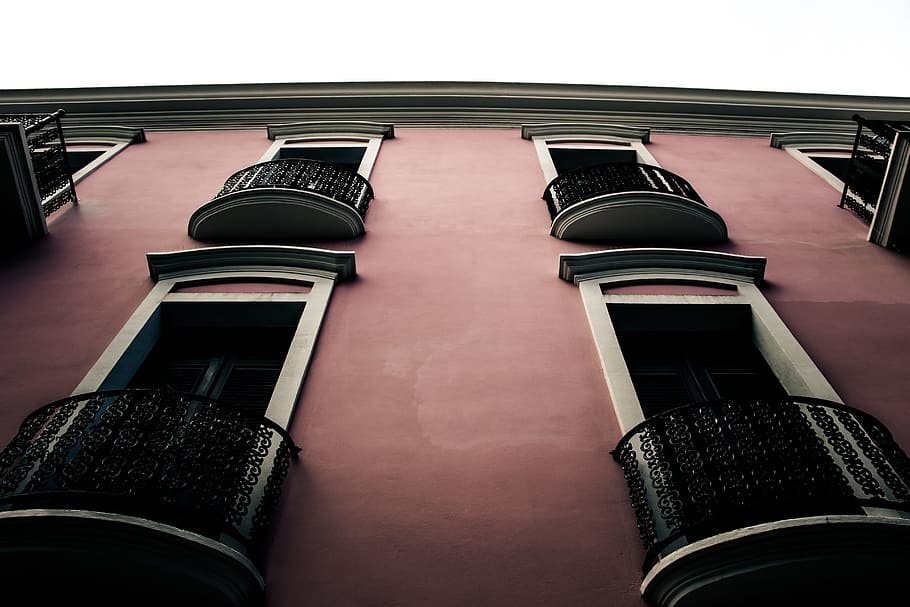 pink and white concrete building at daytime, white and pink concrete building HD wallpaper