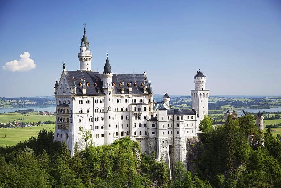 landscape, sky, landmark, water, architecture, building, castle HD wallpaper