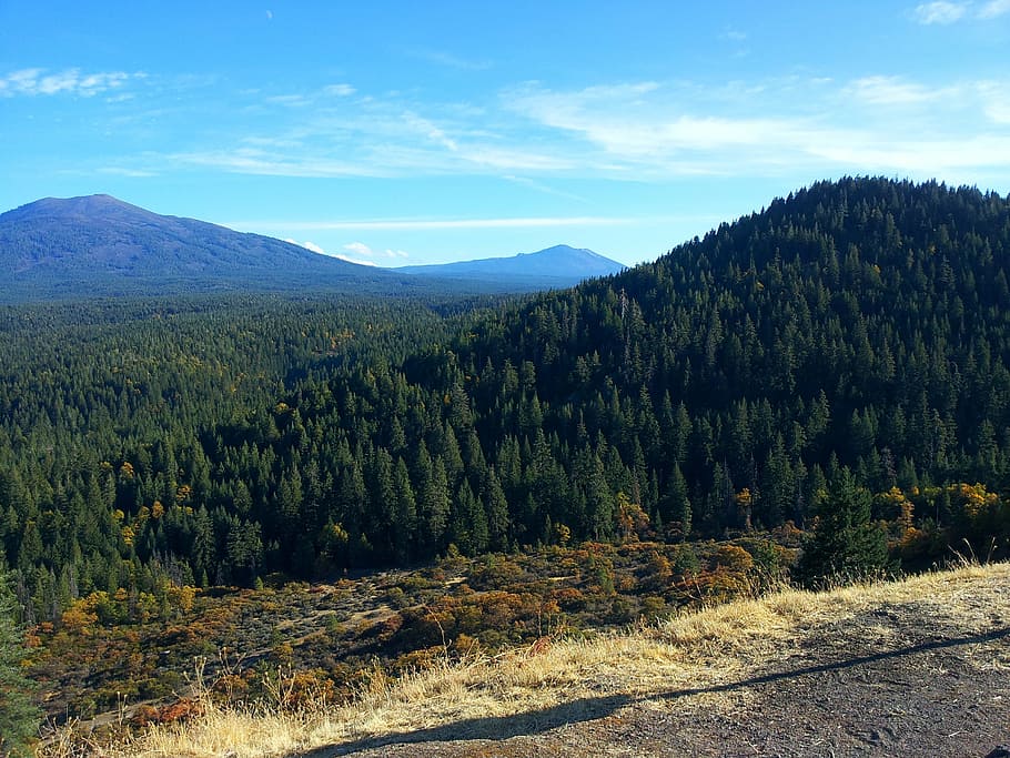 mountain, trees, scenic, sky, california, natural, landscape HD wallpaper