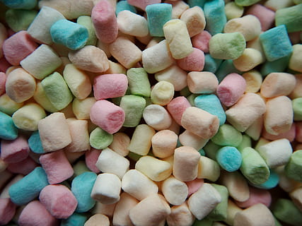 assorted-color marshmallows, colorful, candy, nibble, sugar HD wallpaper