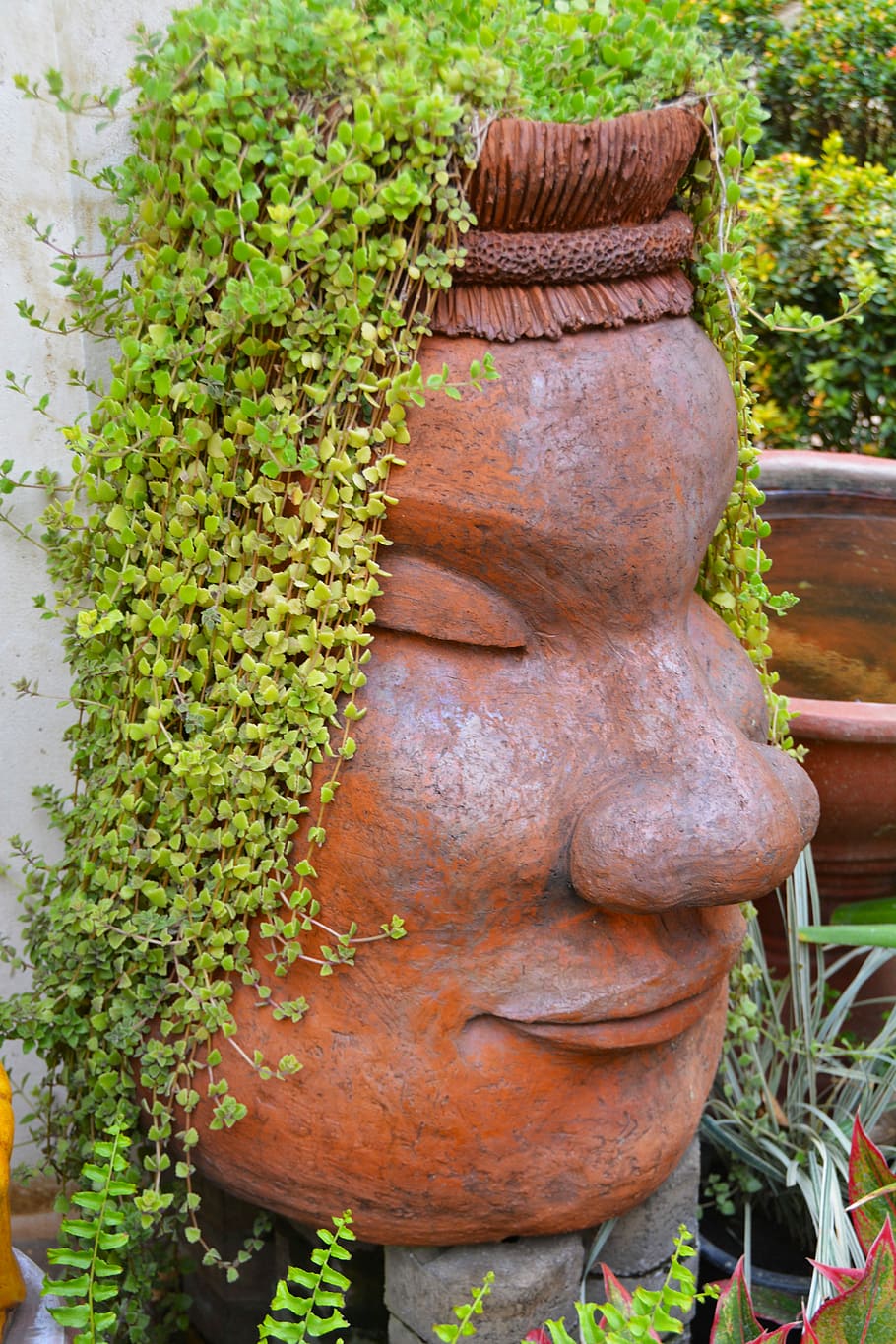 Flower Pot, Face, Ceramic, Pot, life, fresh, nature, natural HD wallpaper