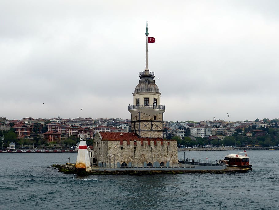 istanbul, turkey, bosphorus, tower, historically, maiden tower HD wallpaper