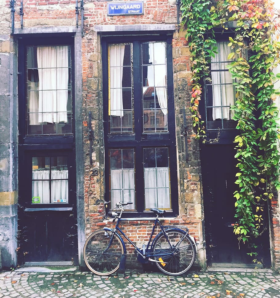 black City bike, bicycle, street, urban Scene, amsterdam, architecture HD wallpaper