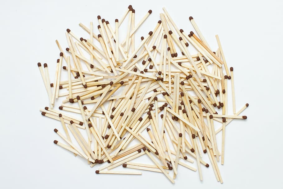 matches, wood, matchstick, wood - Material, white background HD wallpaper