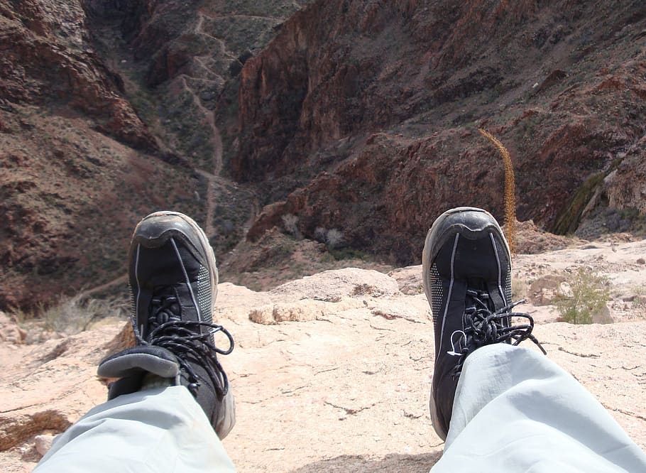 grand canyon, vista, overlook, feet, view, steep, mountains, HD wallpaper