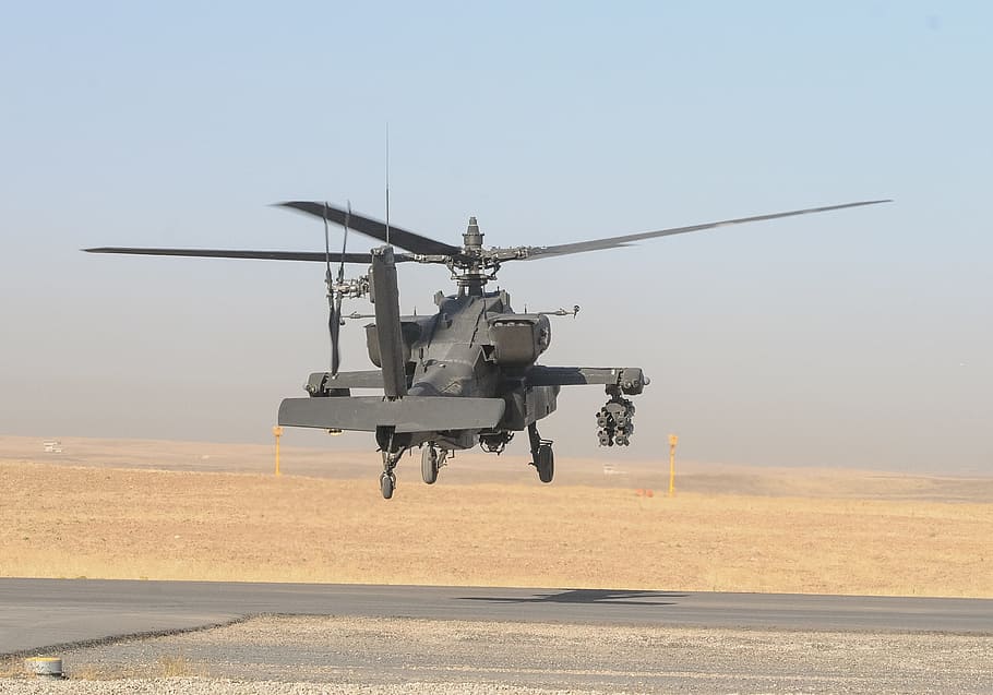 ah-64e, apache, attack helicopter, aviation, aircraft, takeoff HD wallpaper