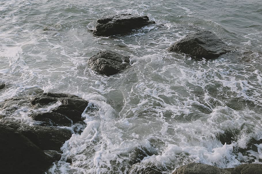 Sea, Waves, Daecheon Beach, water, nature, wet, no people, outdoors HD wallpaper
