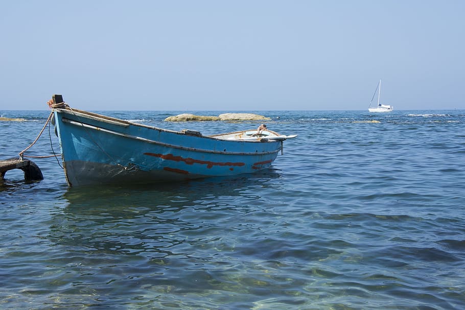 Boat, Sea, Blue, Water, Outdoor, summer, nautical Vessel, nature, HD wallpaper