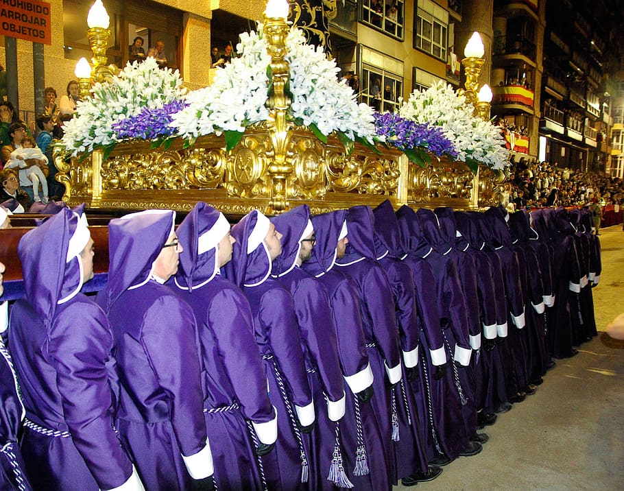lorca, holy week, procession, parade, in a row, arrangement HD wallpaper