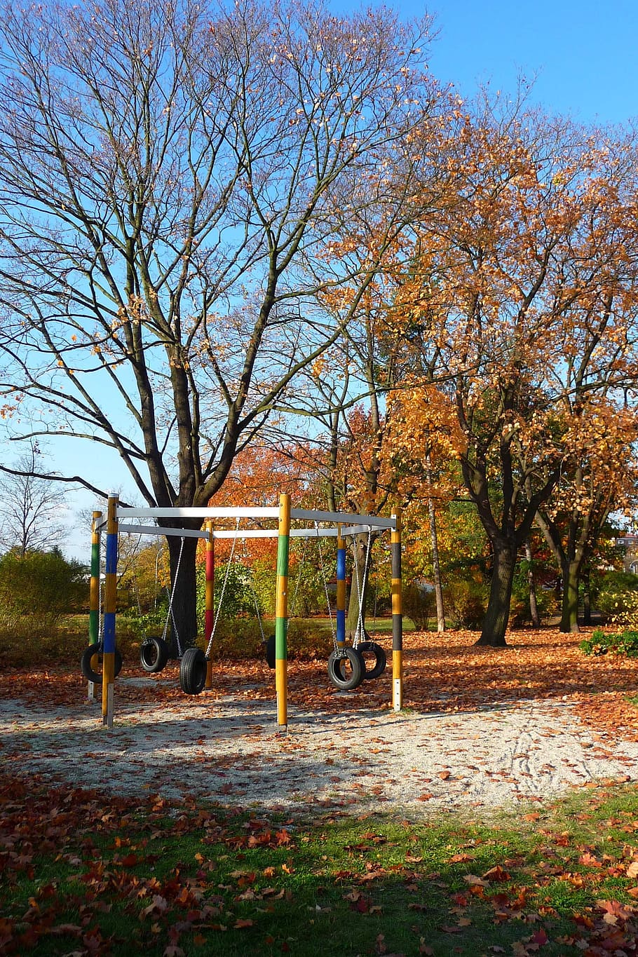 Forestry, Lausitz, Autumn, Fall, Fall Foliage, leaves, playground HD wallpaper