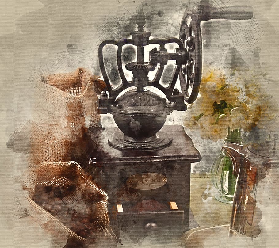 coffee, beans, old grinder, indoors, art and craft, no people HD wallpaper