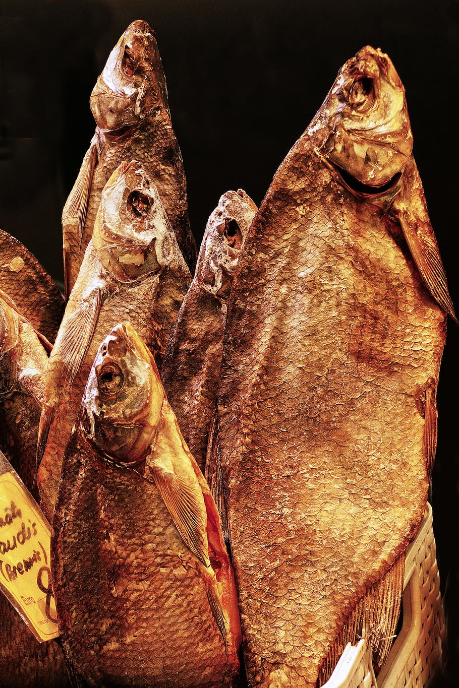 fish, cod, dried, dörr fish, dried fish, food, sales stand, HD wallpaper