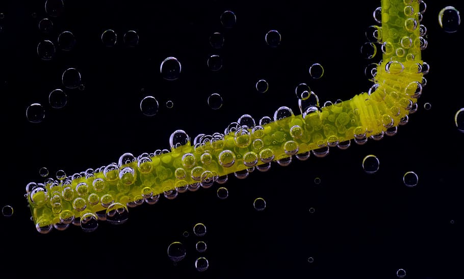drink, clean, bubbles, straw, clear, gas bubbles, liquid, water HD wallpaper