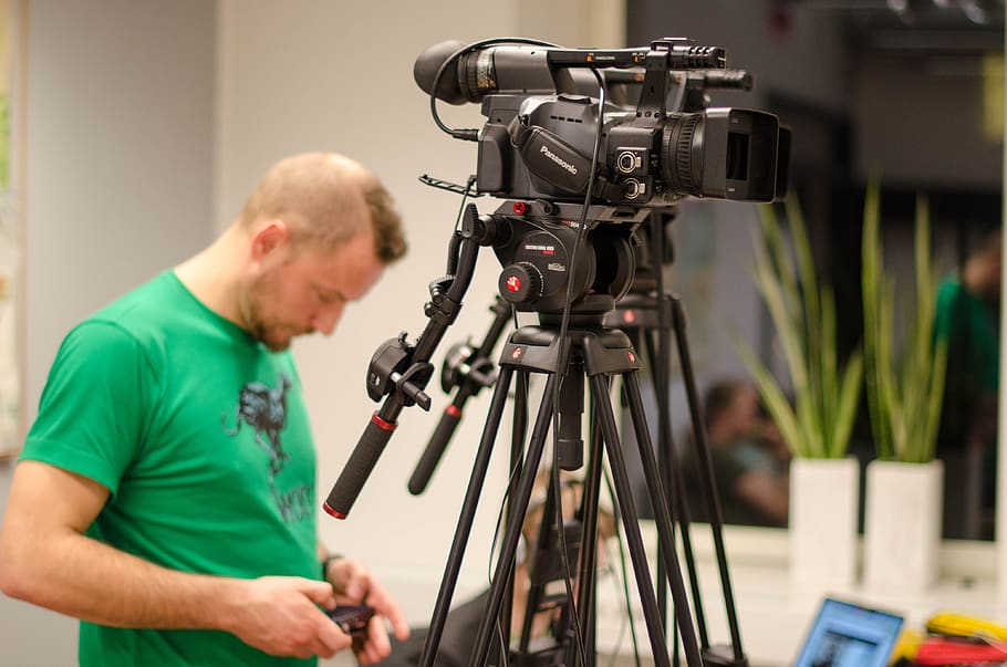 people, camera, video camera, technology, television camera HD wallpaper