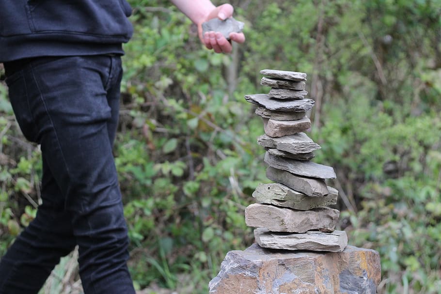 stones, tower, skill, artwork, build, stone tower, scree, stability HD wallpaper