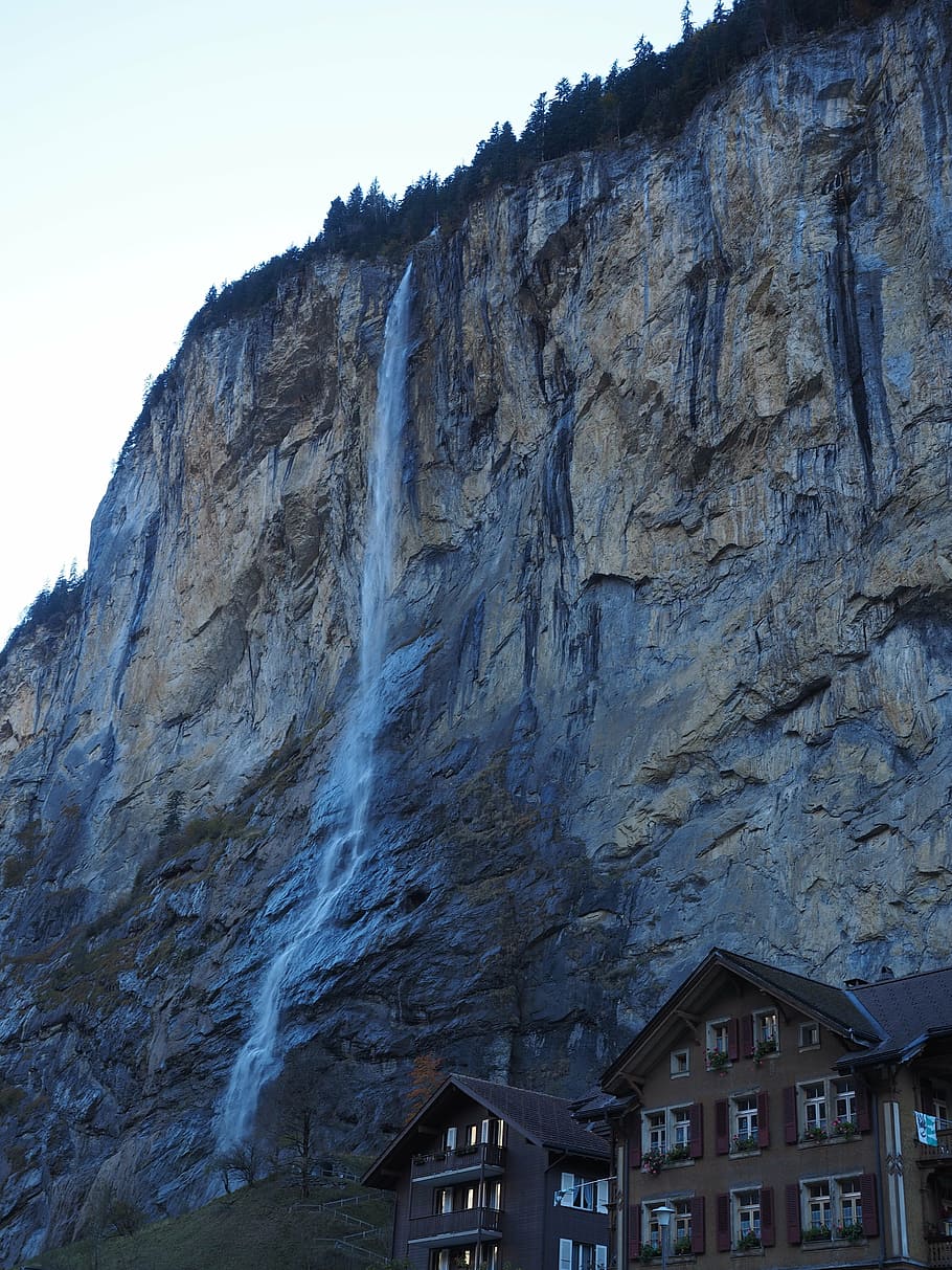 staubbachfall, waterfall, -fall, lauterbrunnen, steep, steep wall HD wallpaper