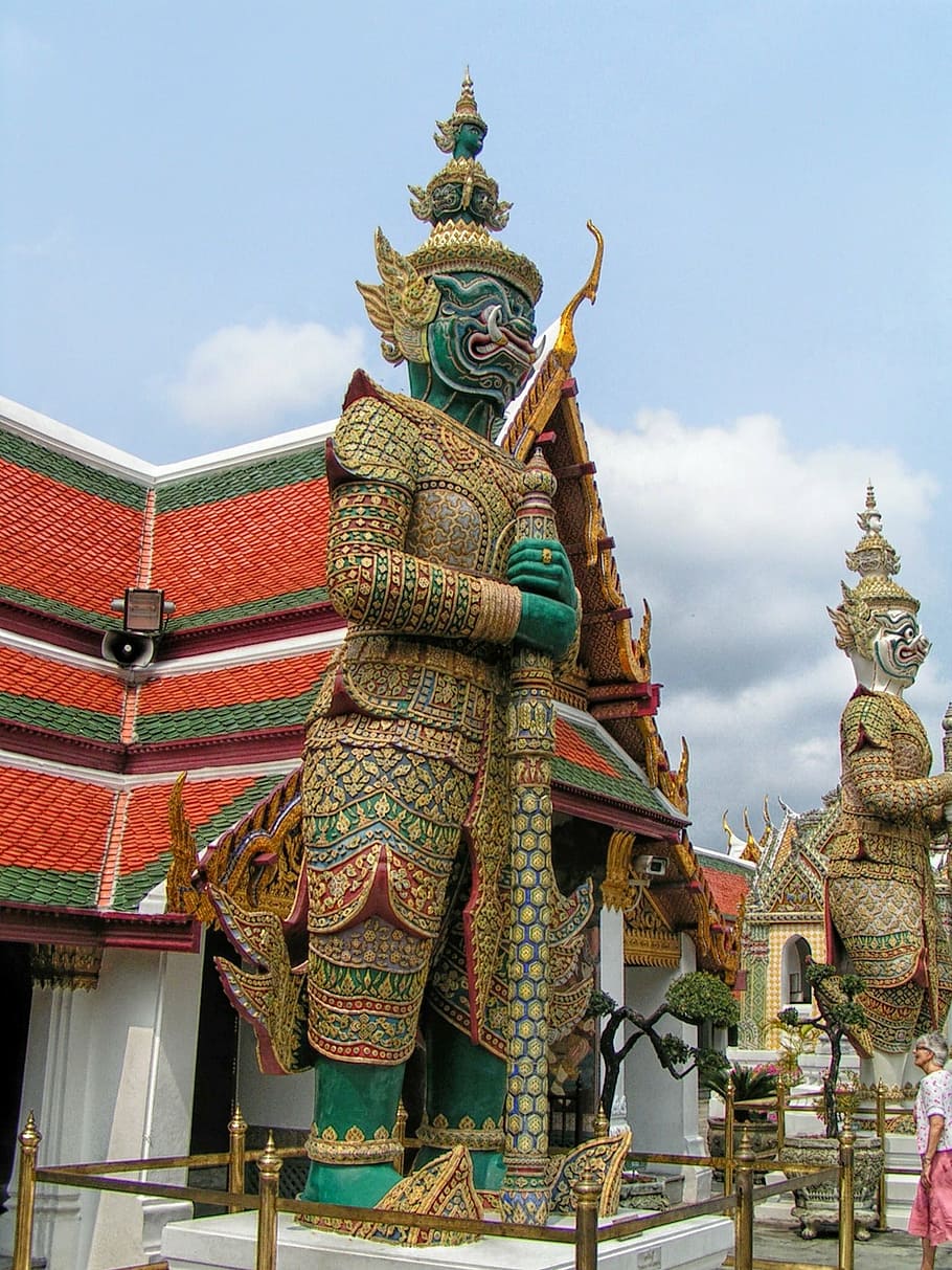 thailand, temple, monuments, sculpture, faith, religion, architecture HD wallpaper