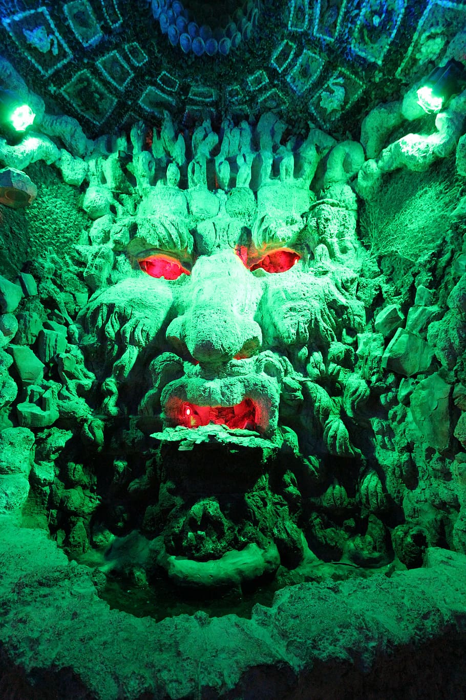 grotto, hell, spirit, mask, gods, underground, animal themes HD wallpaper