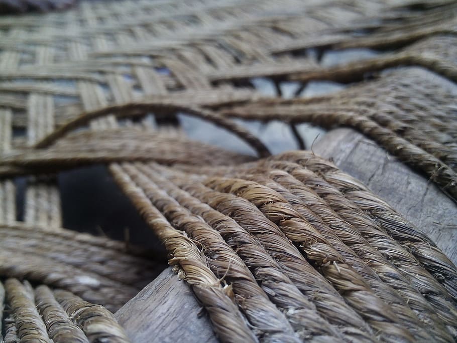 closeup photo of brown bed, rope, old, pattern, knot, texture HD wallpaper
