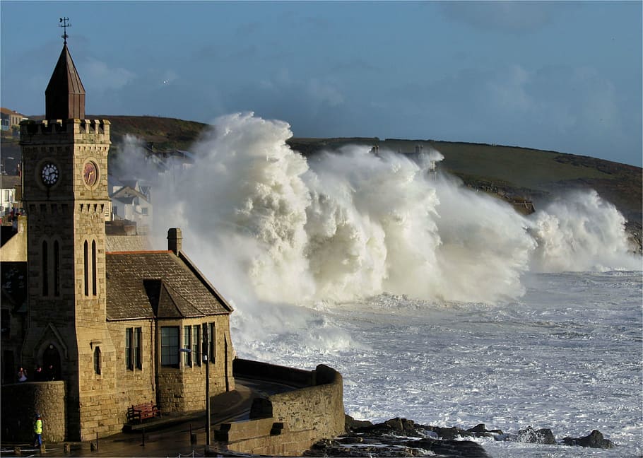 storms, waves, sea, nature, weather, stormy, dangerous, wind HD wallpaper