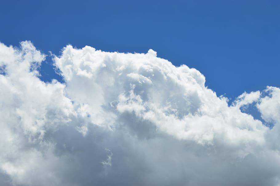 sky, cloud, blue, background, white, paradise, day, summer HD wallpaper