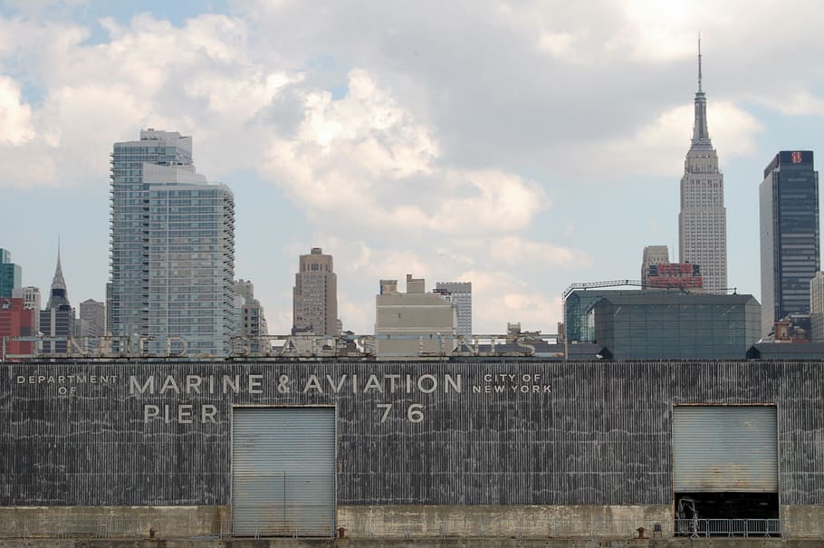 Marine & Aviation city of New York Pier 76, new york city, skyline, HD wallpaper