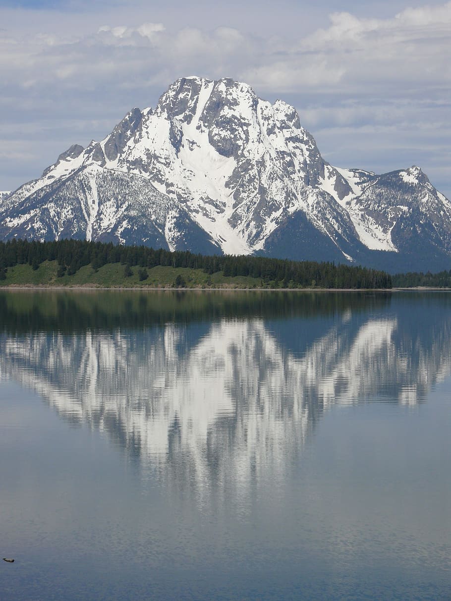 Jackson Lake, Grand Teton, Mountains, usa, landscape, reflection