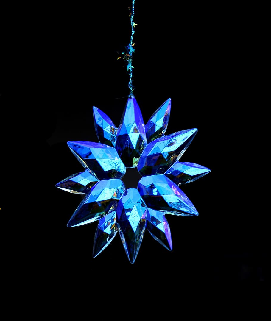Prism, Shiny, Sparkle, star, blue, decoration, christmas, celebration HD wallpaper