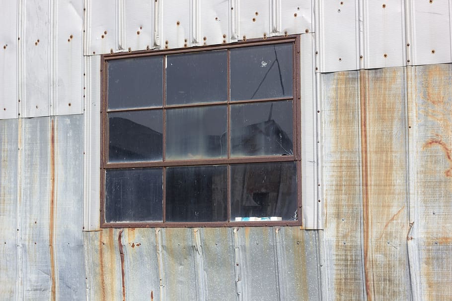 window, rustic, warehouse, metal, old, architecture, building HD wallpaper