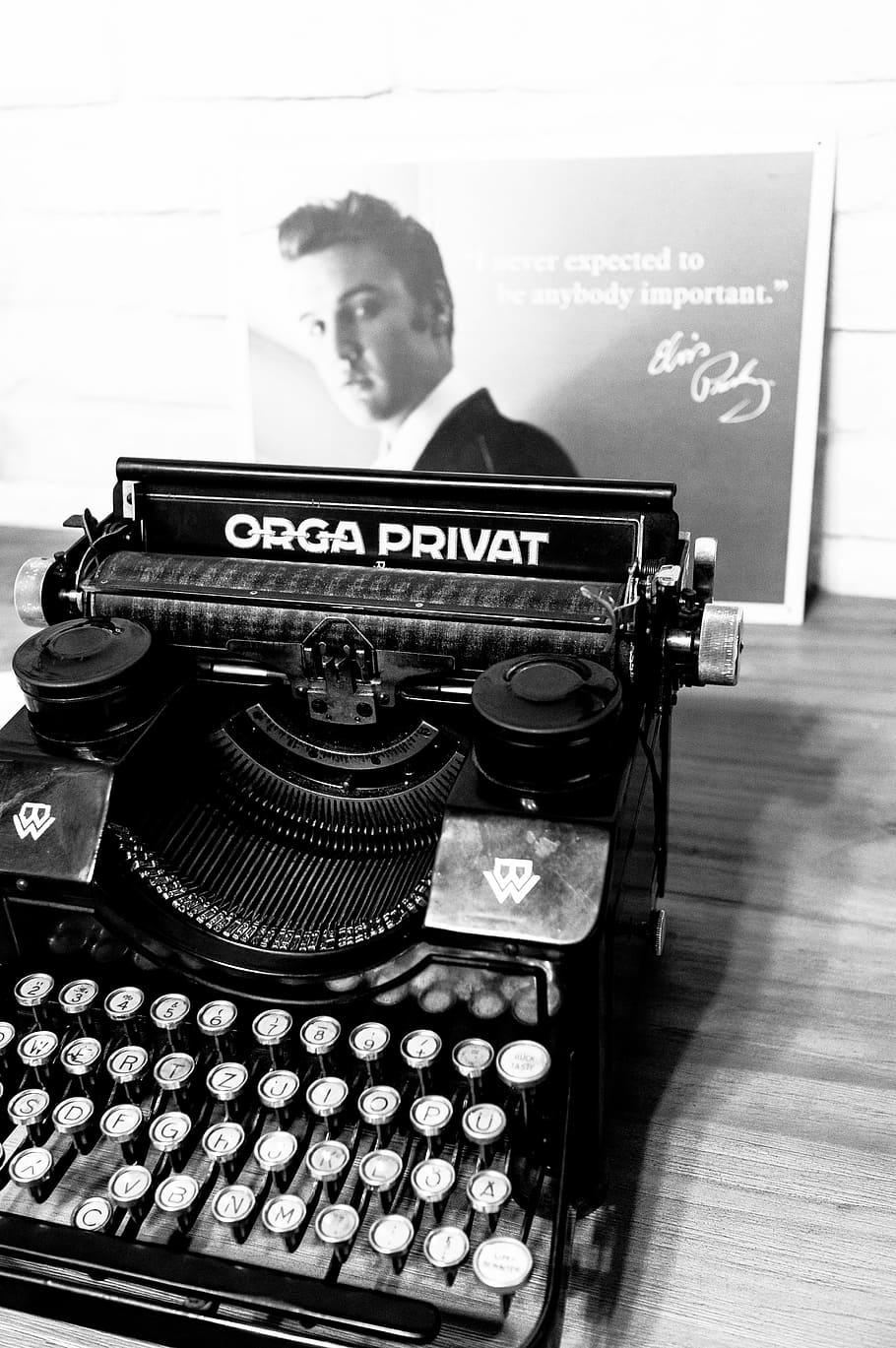 retro, typewriter, orga privat, old, bw, one man only, old-fashioned HD wallpaper