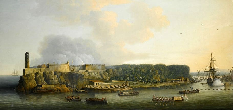 Morro Castle landscape in 1762 in Havana, Cuba, photos, landscapes