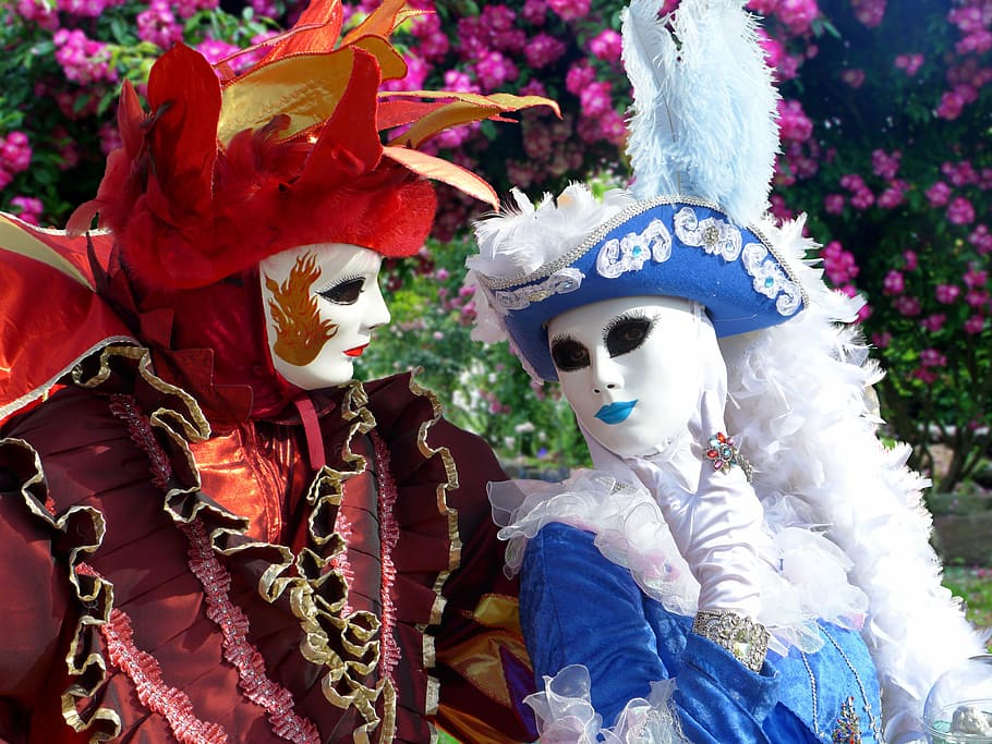person wearing volto mask, masks, carnival of venice, masks of venice, HD wallpaper