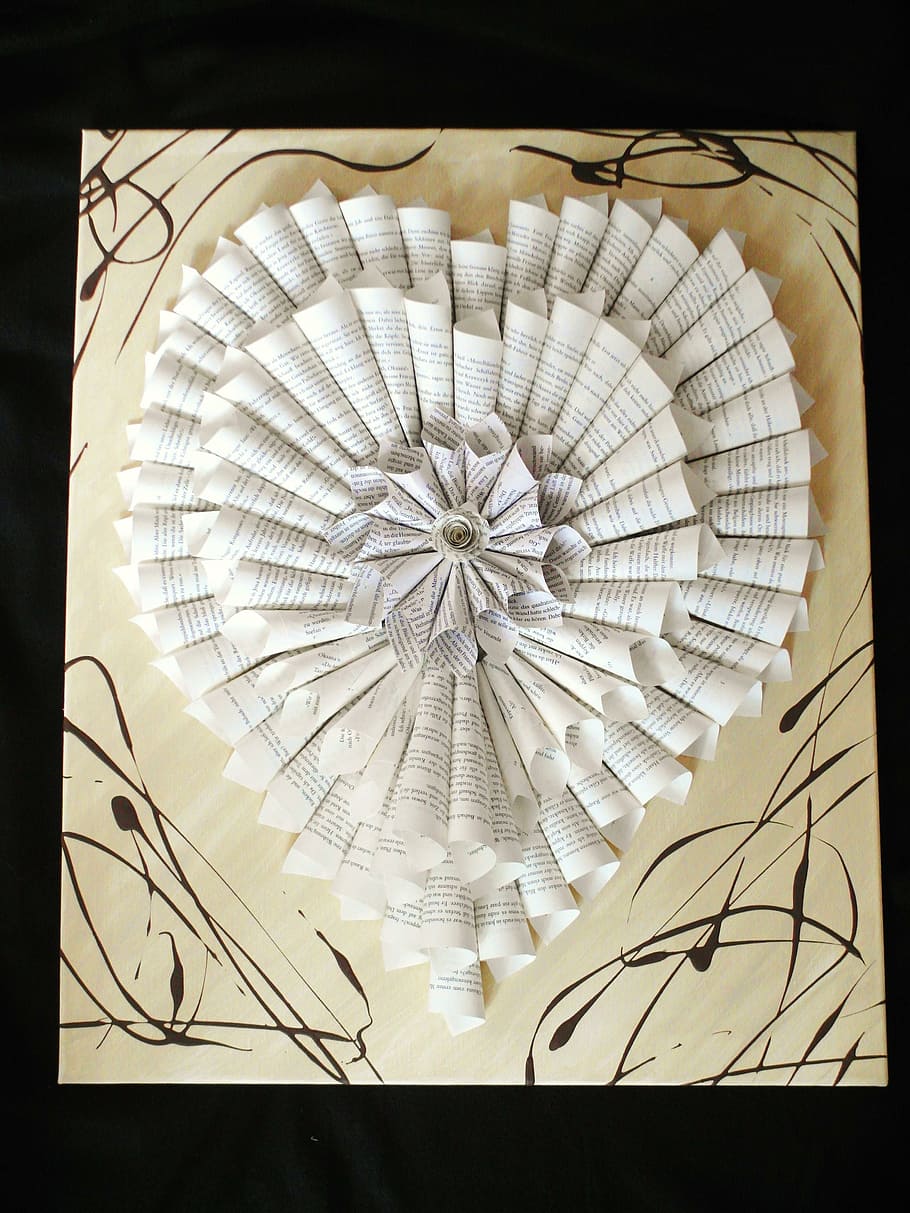 heart, paper, tinker, tinkered, love, creative, modern art HD wallpaper