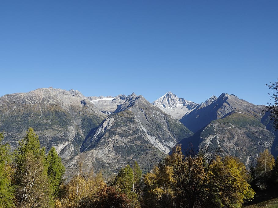 massive, strings, mountain, valais, switzerland, nature, landscape HD wallpaper