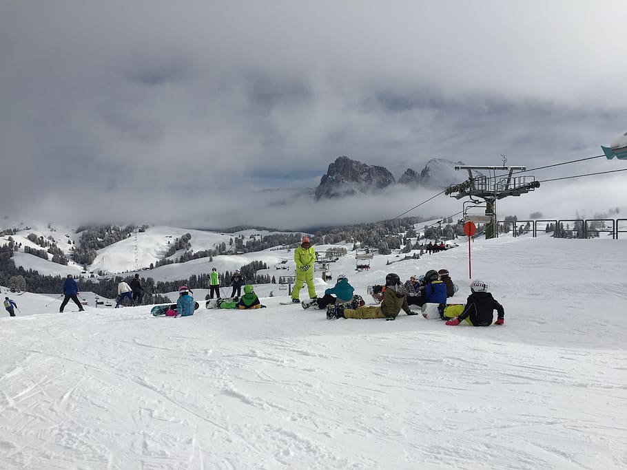 Snow, Sci, Mountain, Skiing, Winter, winter landscape, italy HD wallpaper