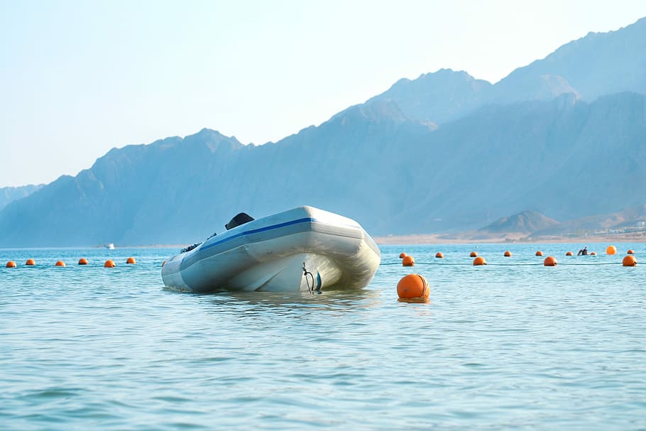 Boat, Mountain, Dahab, Sinai, Sea, blue, water, marine, travel, HD wallpaper