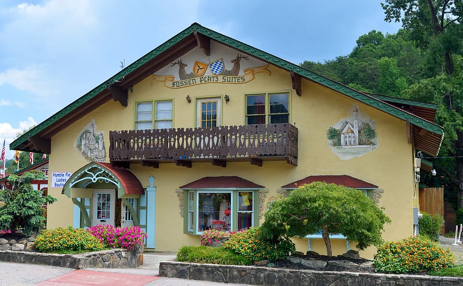 alpine village, store front, german town, tourism, shop, helen