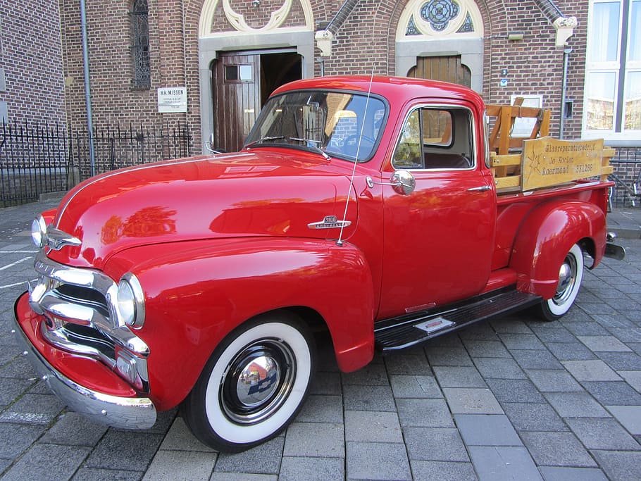 car, red, oldtimer, old-fashioned, retro Styled, classic, history HD wallpaper