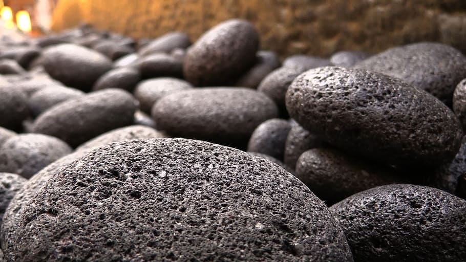 black, round, rocks, close-up, no people, large group of objects HD wallpaper