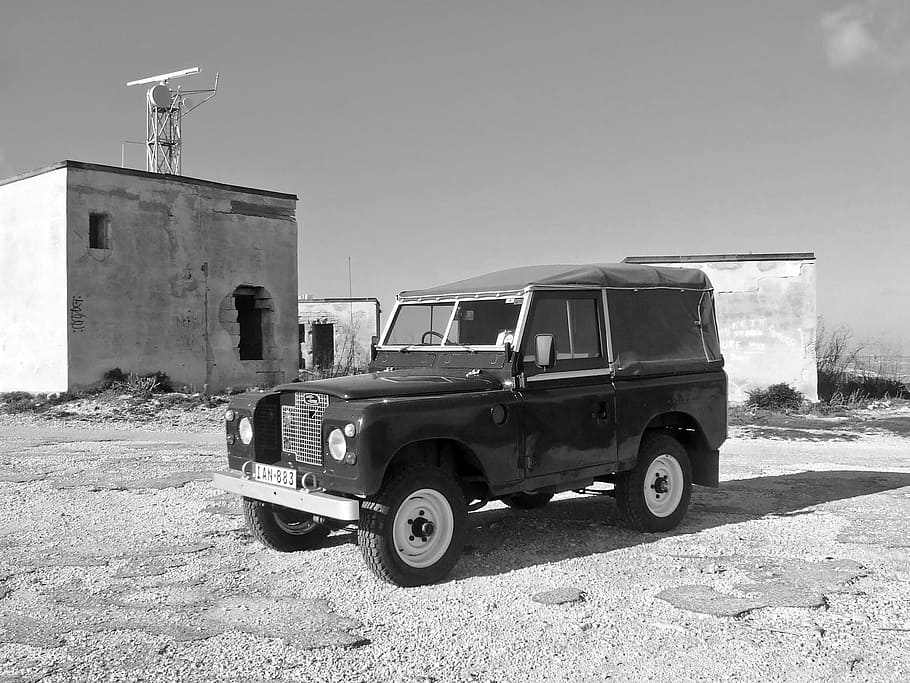 land rover, 4x4, off road, old buildings, radar station, derelict, HD wallpaper