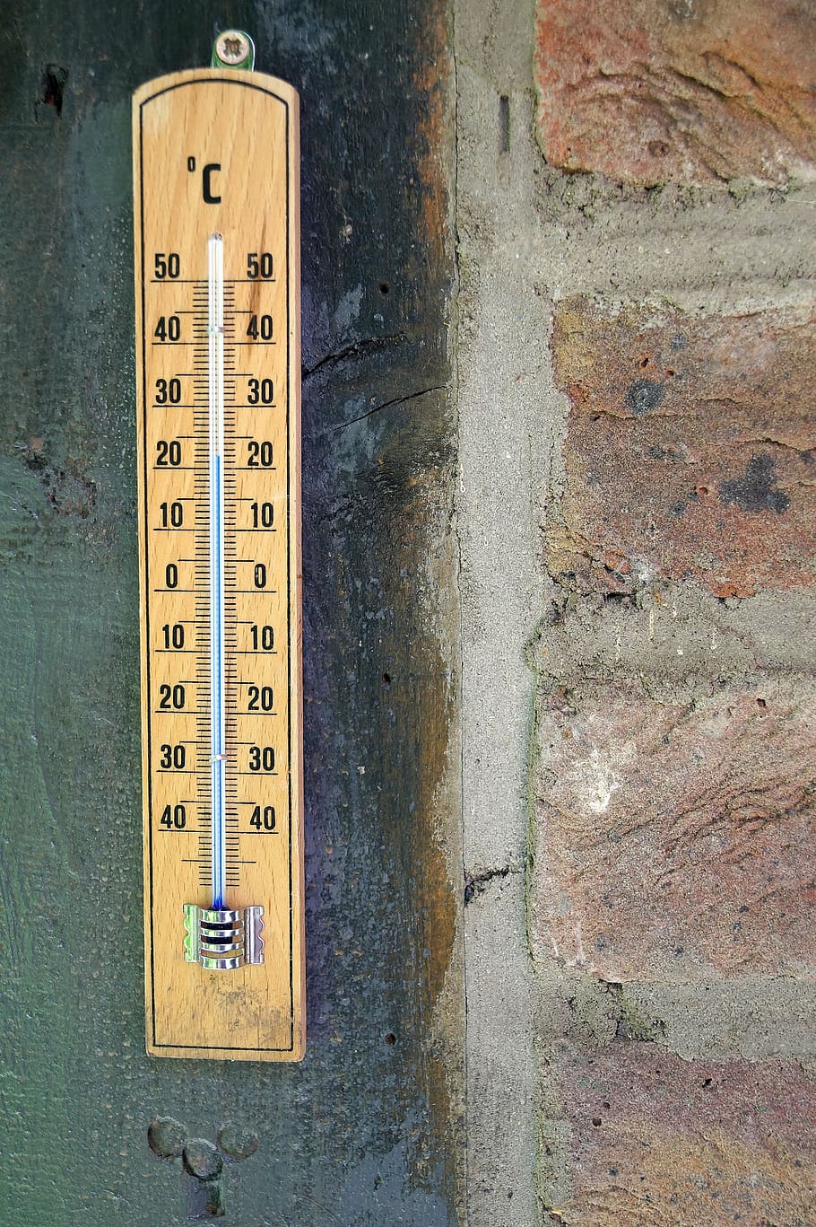 brown thermometer, degrees celsius, scale, temperature, aussentempteratur, HD wallpaper