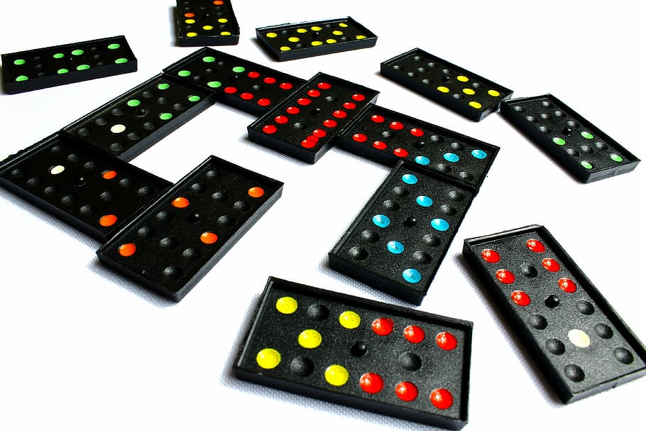 dominoes, game, joke, stone dominoes, chime, colorful, arts culture and entertainment, HD wallpaper