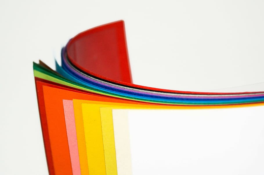 curv assorted-color papers, colored, school, multi colored HD wallpaper